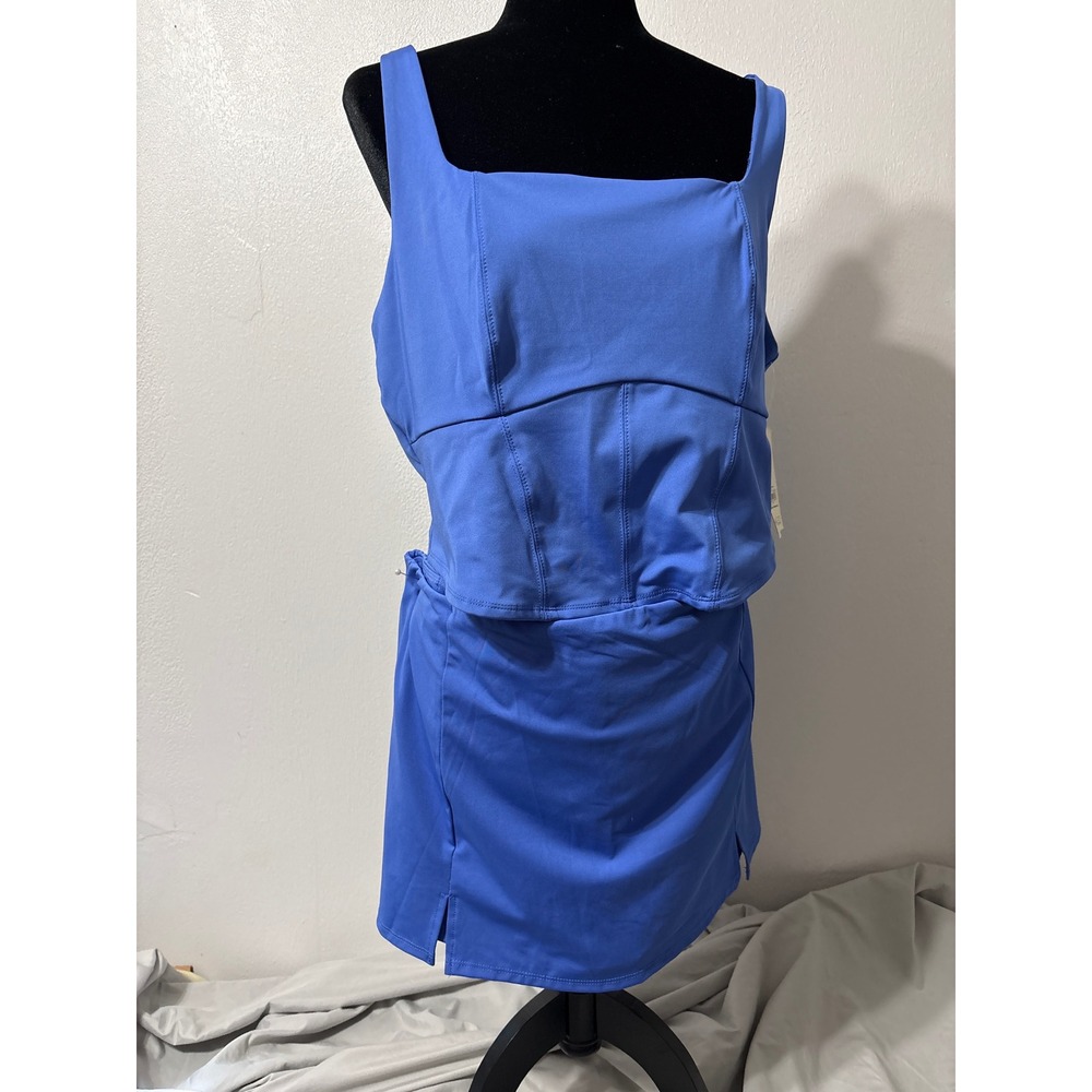 No Boundaries Womens Active Skort Set Rally Blue Corset Top XXL 20 NB25100162888